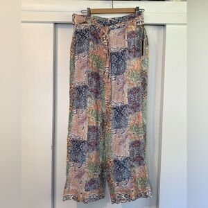 Rachel Zoe Multicolor Boho 100% Linen Pants | NWT